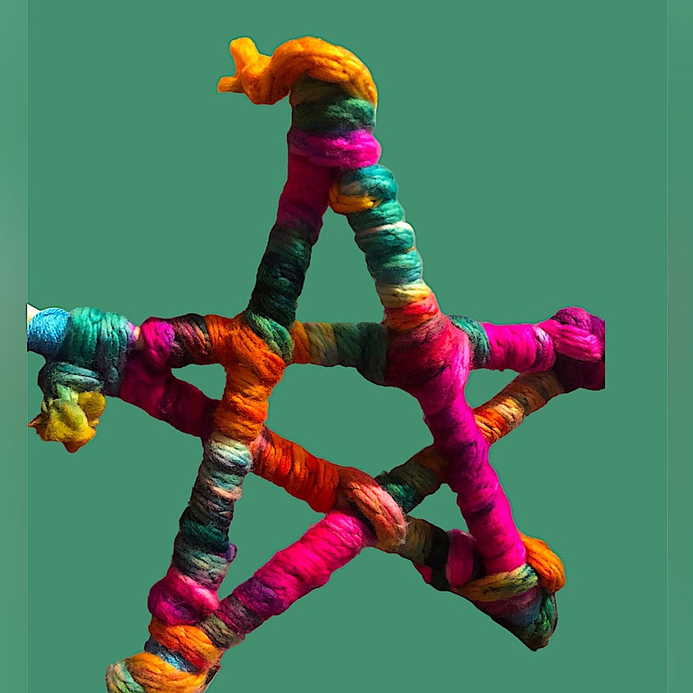 Handmade Folk Art Star by Artist Liv Chromatic